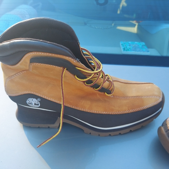 Timberland Wedge Heel Boots Leather Sz 10m - Picture 5 of 16